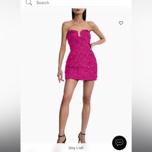 BCBGMAXAZRIA Strapless 3D Floral Minidress